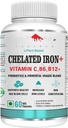 永远的Chelated 铁叶酸与VIT.C, 辅生素,VIT.B6,VIT.B9,VIT.B12-Veg 片片,60