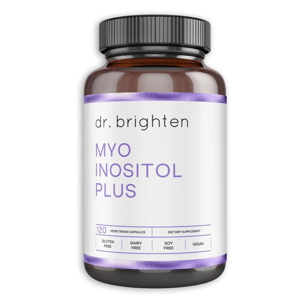 Dr. Brighten Myoinositol Plus - Doctor Formulated Ratio of Myo- and D-Chiro-Inositol to Support PCOS Symptoms, Hormone Balance, Healthy Ovarian Function, and Regular Menstrual Cycles