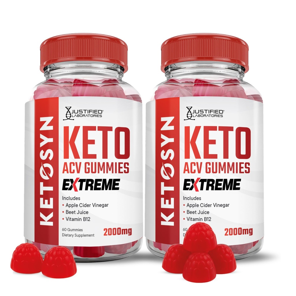 合理实验室(2包 Ketosyn Keto ACV Gummys Extreme 2000MG Ketosyn Keto Gummys Apple Cider Vinegar 与石榴蜂蜜汁粉 B12 Vegan Non GMO 120 Gummys 设计.