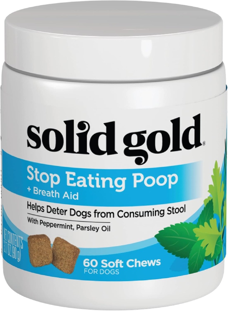 固金无宝菜 狗-Coprophagia Deterrent & Stool Eating Deterrent for Dog poop - Stop Eating Poo Chews with Peppermint & Probiotics for Gut & Breath Aid Assistance - 60ct (英语).
