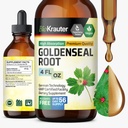 BIO KRAUTER® Goldenseal Root for Immune & Respiratory Support - Vegan Goldenseal Tincture 4 Fl.Oz - Liquid Golden Seal for Digestive Support 670mg per Serving - Alcohol & Sugar Free, 56-Day Supply