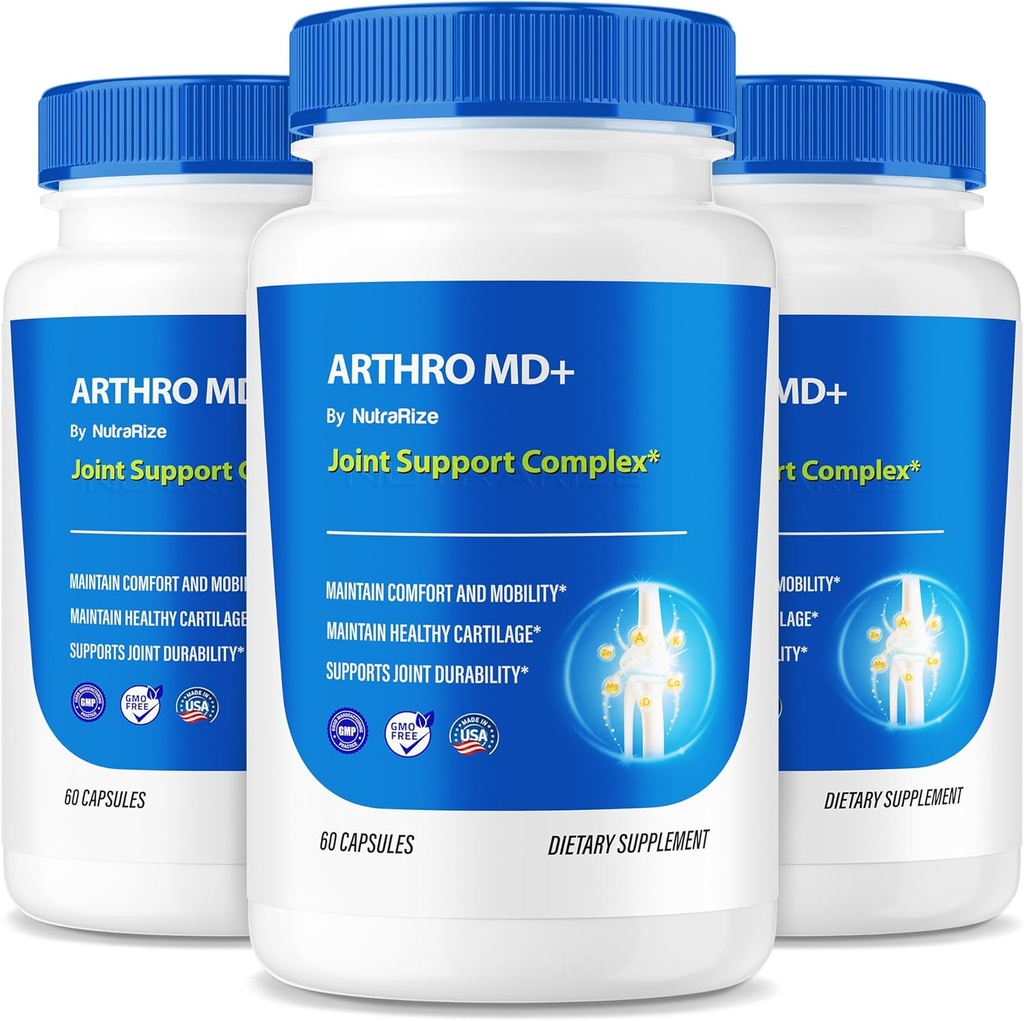 (3 Pack) Arthro MD+ Capsules,官方Arthro MD联合支持,所有支持灵活性和流动性的自然公式,健康关节的Premium Pills,Arthro M D审查(180 Capsules)