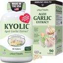 Maxi Health Kyolic Organic Garlic 补充 - Kosher Garlic 配有 Kyolic Aged Garlic 提取器,用于Immune 支持 - 蔬菜 Garlic Pills (90 Counter)