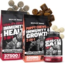 Bully Max Dog Virtuality Chews, 肌肉构建器 Tabs (60 tabs) & Puppy Chews Bundle – 肌肉支持、免疫健康以及小狗、成年人和老年人全面营养的每日狗类补充