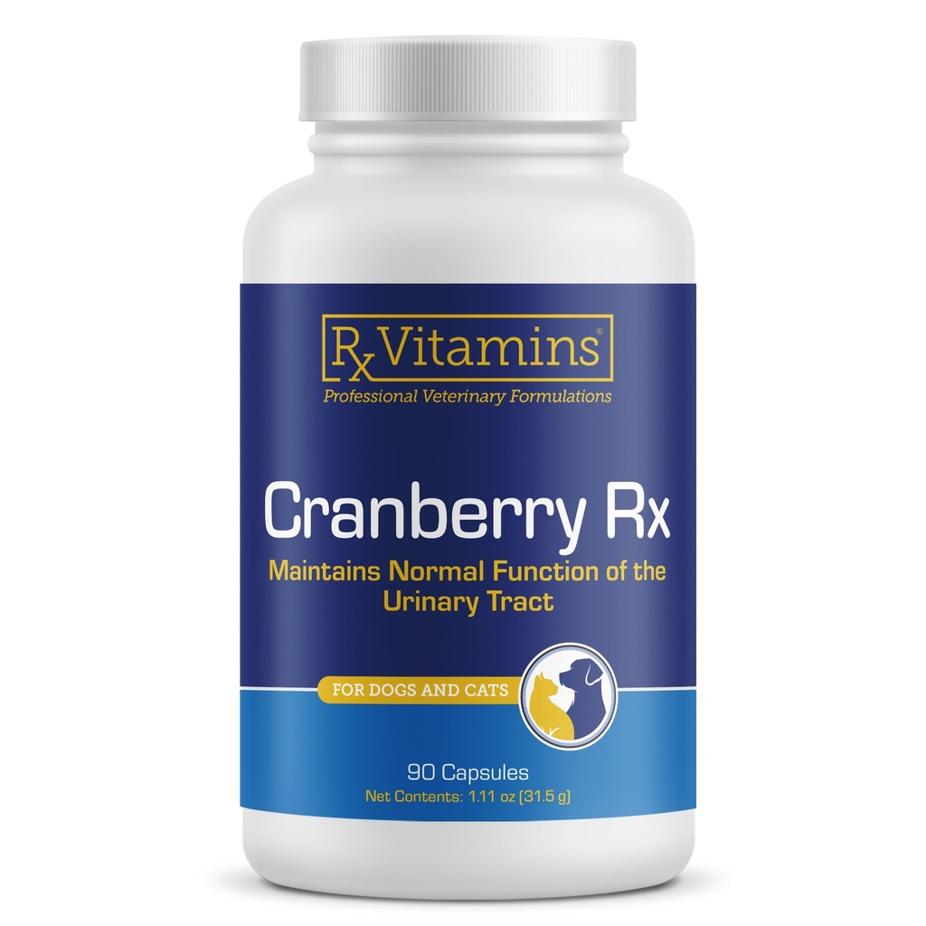 RX 维生素 Cranberry Capsules - 狗和猫的 Cranberry 补充剂 - 支持尿道切除术健康 和 Bladder 健康 - Cat UTI 补救与狗 UTI 预防 - 刺激免疫支持 - 90个计数