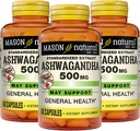 MASON NATURAL Ashwagandha 500毫克,压力和能量支持适应剂,草药补充剂,180天供应