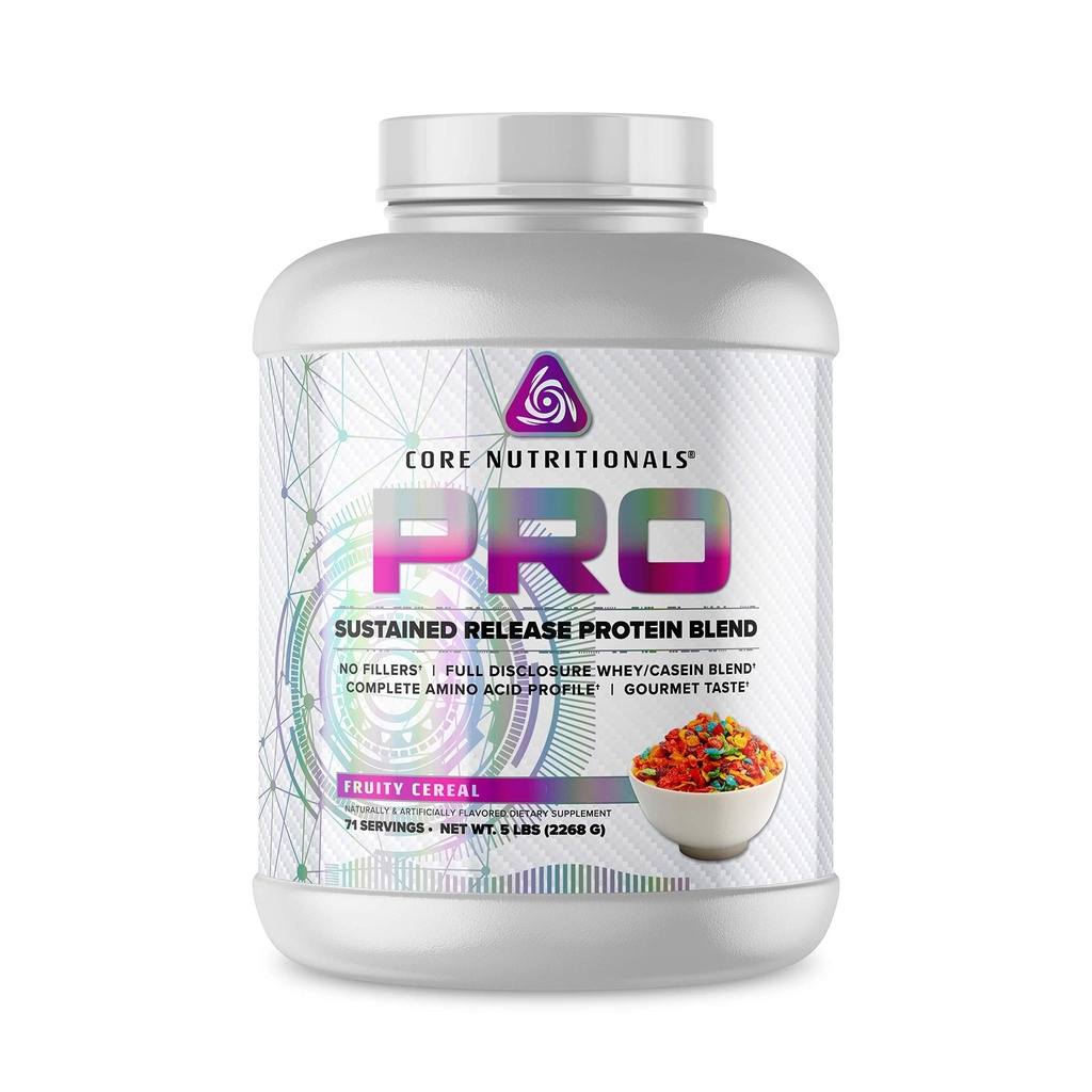 核心营养素 支持持续释放 Whey 蛋白质 混合 QQ 与消化酶 25g 蛋白质 2g 碳化物 QQ 无填料 QQ 5 Pound (Fruity Cereal)