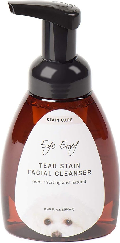 眼膜眼泪斑纹菌(Eye Envy Tear Stain Facial cleanser for Dogs and Cats),为狗和猫,洗涤远处的坚硬眼碎片,眼靴子,眼排出物. 无泪泡沫配方. 治疗滋润的病因。 全自然,8点45分