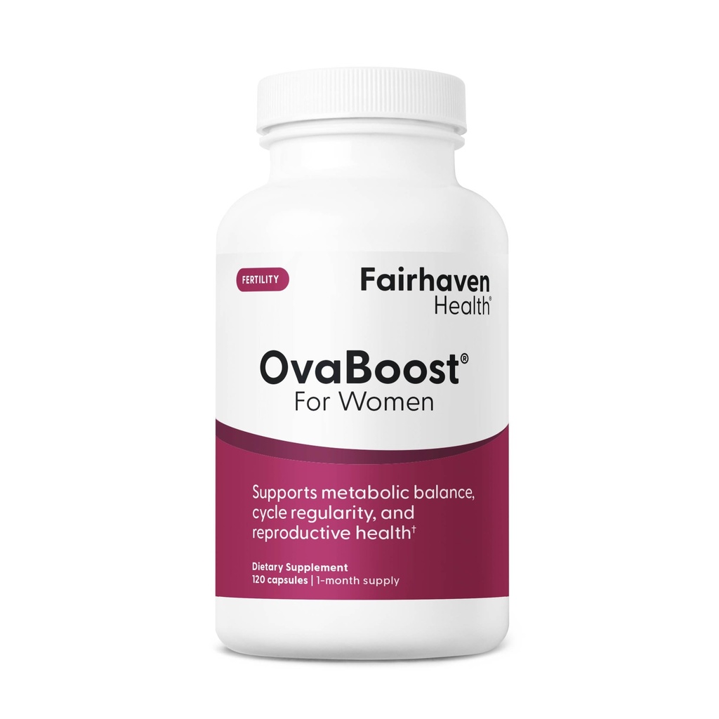 Fairhaven Health Ovaboost 妇女生育补充 = 支持卵泡和鸡蛋质量的概念 与Myo-Inositol和Folate = 产前维生素自然生育支持 = 120 Capsules
