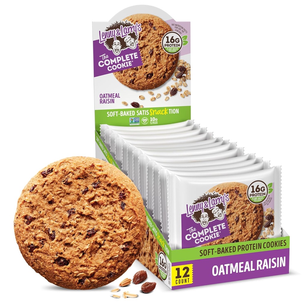 Lenny & Larry's The complete Cookie, Oatmeal Raisin, 16g 植物蛋白, Vegan, Non-GMO, 4 Ounce (12页)