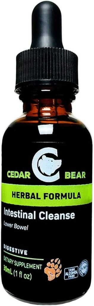 Cedar Bear Intestinal 清理液态草药补充剂 温和消化系统的环境 允许Flourish 1 Fl Oz