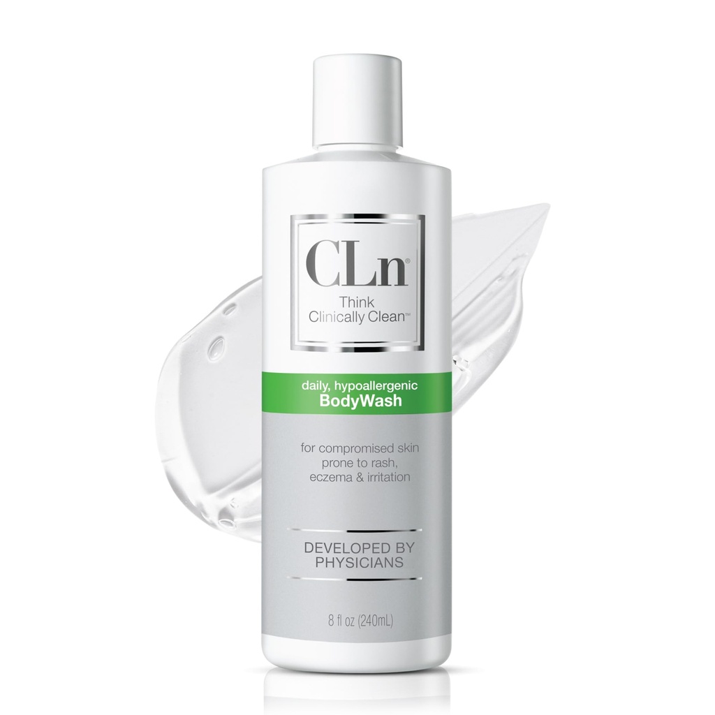 CLn® BodyWash –Non-Drying Body Wash, For Compromised Skin Prone to Eczema, Dermatitis, Rash & Hidradenitis Suppurativa, Fragrance-Free & Paraben-Free, 8 fl oz.