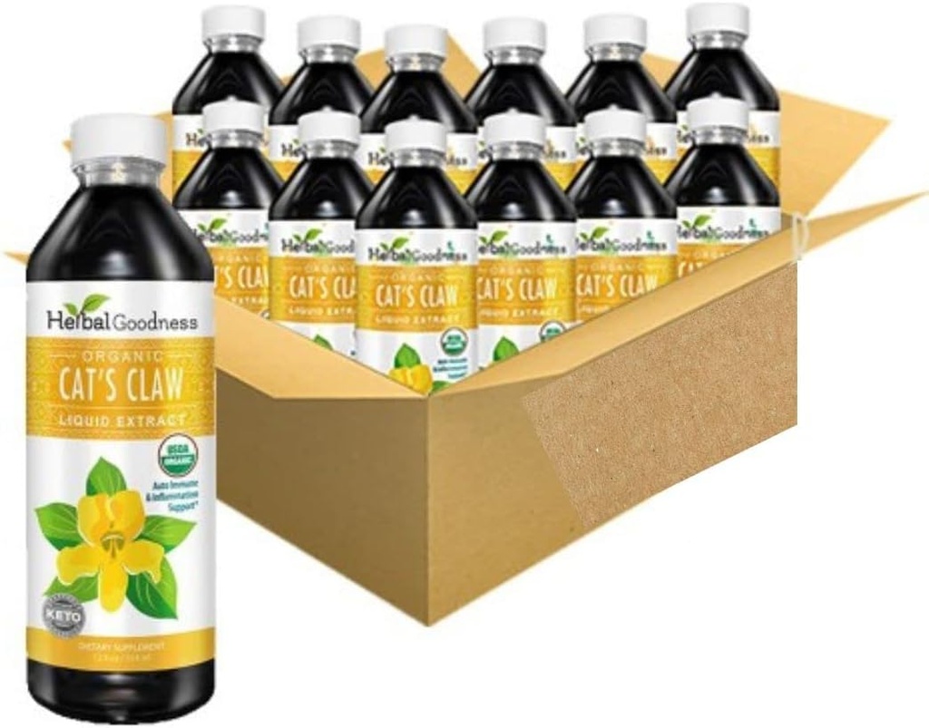 Cat's Claw液体提取 - Vegan - Gluten - Free - 有机Cat's Claw液体提取 - 12oz - Herbal Goodness (Pack of 12) (中文(简体) ).