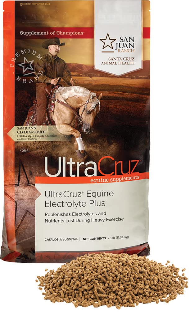 超Cruz Equine Equine Electrolyte Plus 对马的补充,25磅,Pellet(93天供应),sc-516344