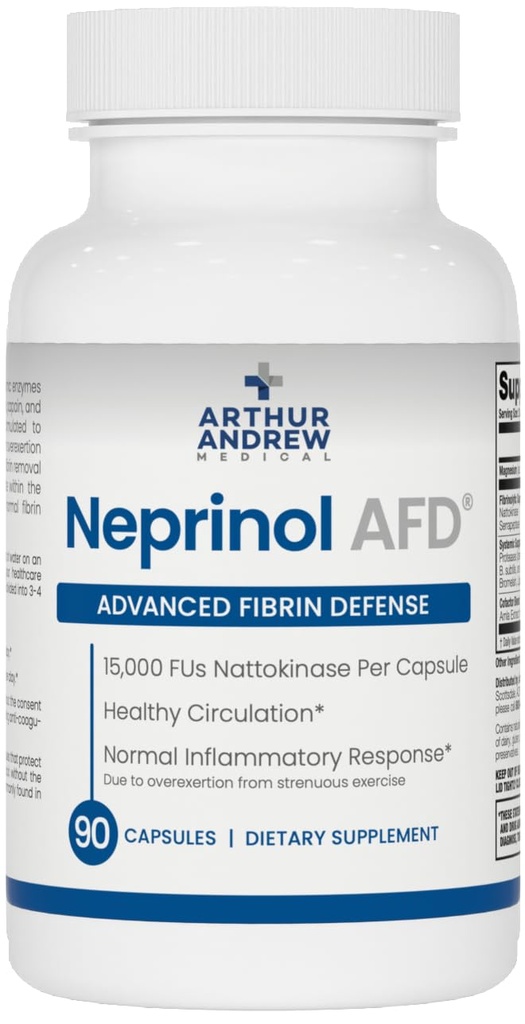 Arthur Andrew Medical, Neprinol AFD, 多酶混合 与 Serrapeptase & Nattokinase, 90 Counter (Pack of 1) 共 90 个 Constitution (Pack of 1)