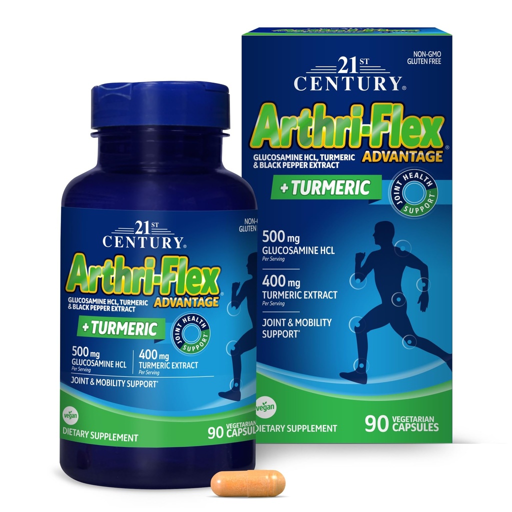 21世纪 Arthri-Flex 优点+ Turmeric 蔬菜 Capsules, 90 伯爵