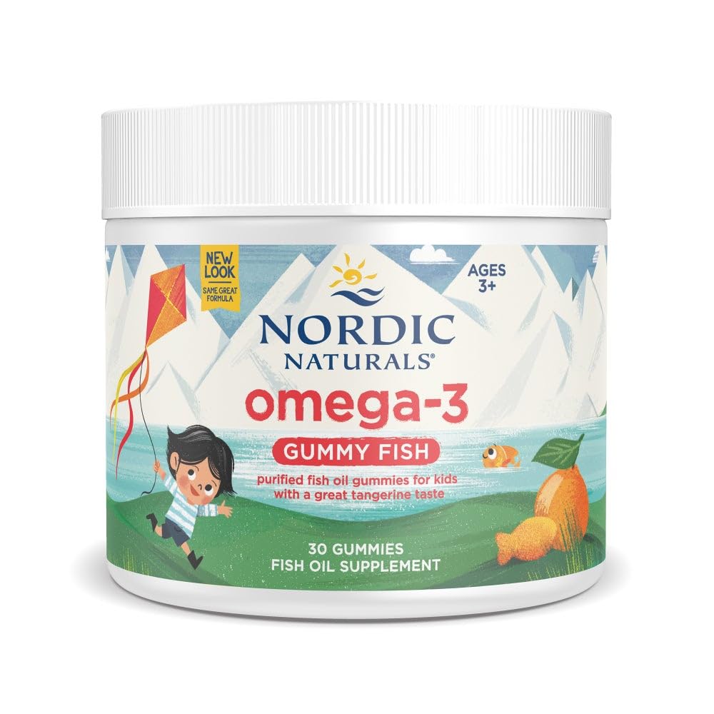 北欧自然 北欧Omega-3 Gummy鱼,丹吉林 - 30 Gummy鱼 - 124 mg 总Omega-3 与环保局 & DHA - 非GMO - 30 服务