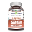 神奇的L-Lysine 500 Mg 氨基酸补充剂 | Capsules | Non-GMO | Gluten-free | | |  USA (1 Pack | 250 Counter) 美国制造的