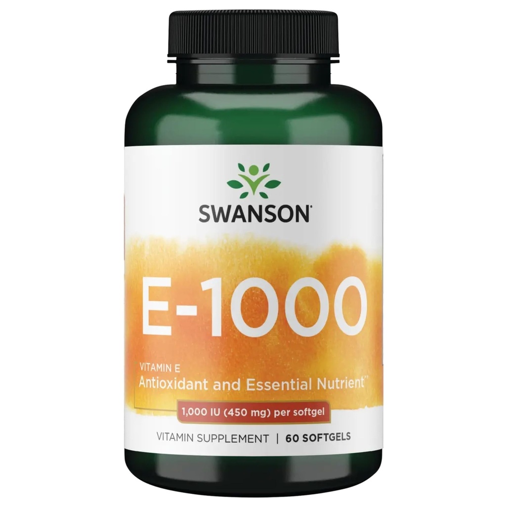 Swanson 维生素E 1000 Iu 1000 Iu(450毫克) 60 Sgels