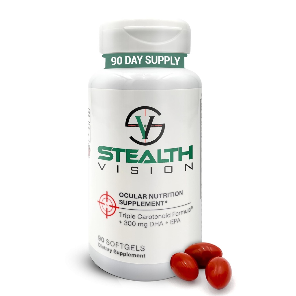 隐形视觉维生素,与Lutein,Zeaxanthin,和Meso-Zeaxanthin,成人非GMO眼健康维生素,全眼支持的视觉基本原理(90软胶)