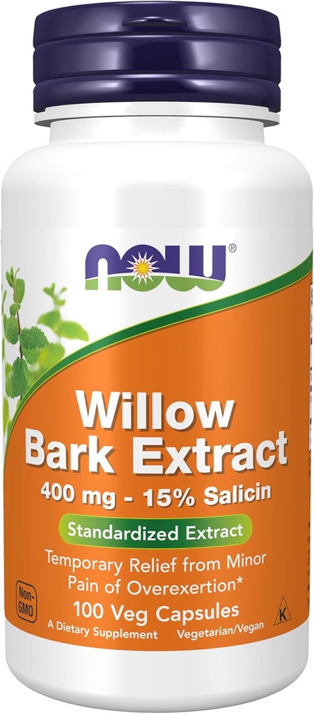 Now 食品补充品,白柳酒400毫克,含盐碱15%,标准化提取剂,100Veg Capsules