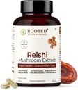 ROTED Reishi蘑菇 提取卡普尔(60 Veg Caps,500 mg) QQ 心脏健康,应激缓解,肝脏. USDA Official,30% Beta Glucans,认证有机体.