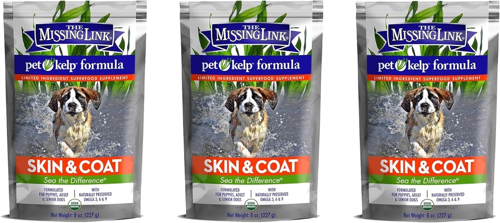 缺少的 Link 3 Pack of Pet Kelp Formula, 8 Ounces 每人, 超级食品 狗, 皮肤和大衣的 补充品