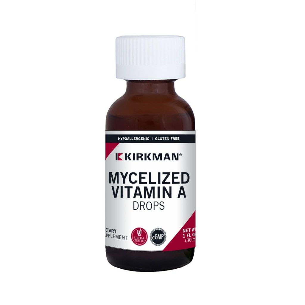 Kirkman - Mycelized Vitamin A 液体 - 30ml - 基本维生素 - 支持免疫健康 - 假致性