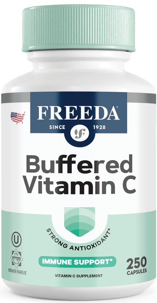 FREEDA 维生素C - 增生维生素C 500mg - 科舍尔 - 强抗氧化剂免疫支持 - 敏感胃维生素C C C C C C C 氨酸盐 - 维生素C 500mg - VIT C 补充(250个计数)