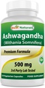 Ashwagandha Capsules 缓解压力和摩擦的最佳自然剂,500毫克,120个计数(包装可能不同)