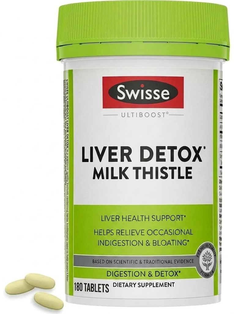 Swisse Milk Thetle Liver Cleanse Detox & 修补 QQ Liver Detox & liver 支持 + Milk Thetle + Turmeric + Artichoke 提取 QQ为你的liver → 180 肝丸