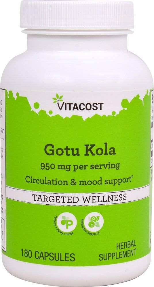 维生素Gotu Kola -- -- 每服950毫克 -- -- 180卡普尔