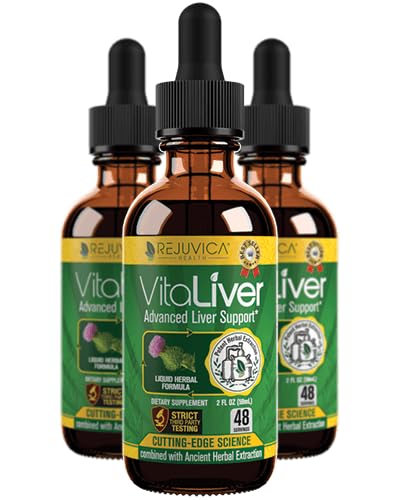 VitaLiver - 肝脏健康补充剂 - 支持肝脏清洁剂 & Detox - 用于吸收的液体交付 - 牛奶亚特尔,阿蒂科克,Chanca Piedra, Dandelion & More!