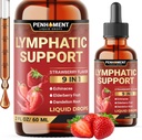 9in1 Lymphatic Drawage Drops Supplement - Echinacea – 长老莓 – Dandelion – 玫瑰花 – Cleavers – Calendula – Burdock - 淋巴系统液体提取 - Immune, 清洁 - 2 Fl Oz - 60天