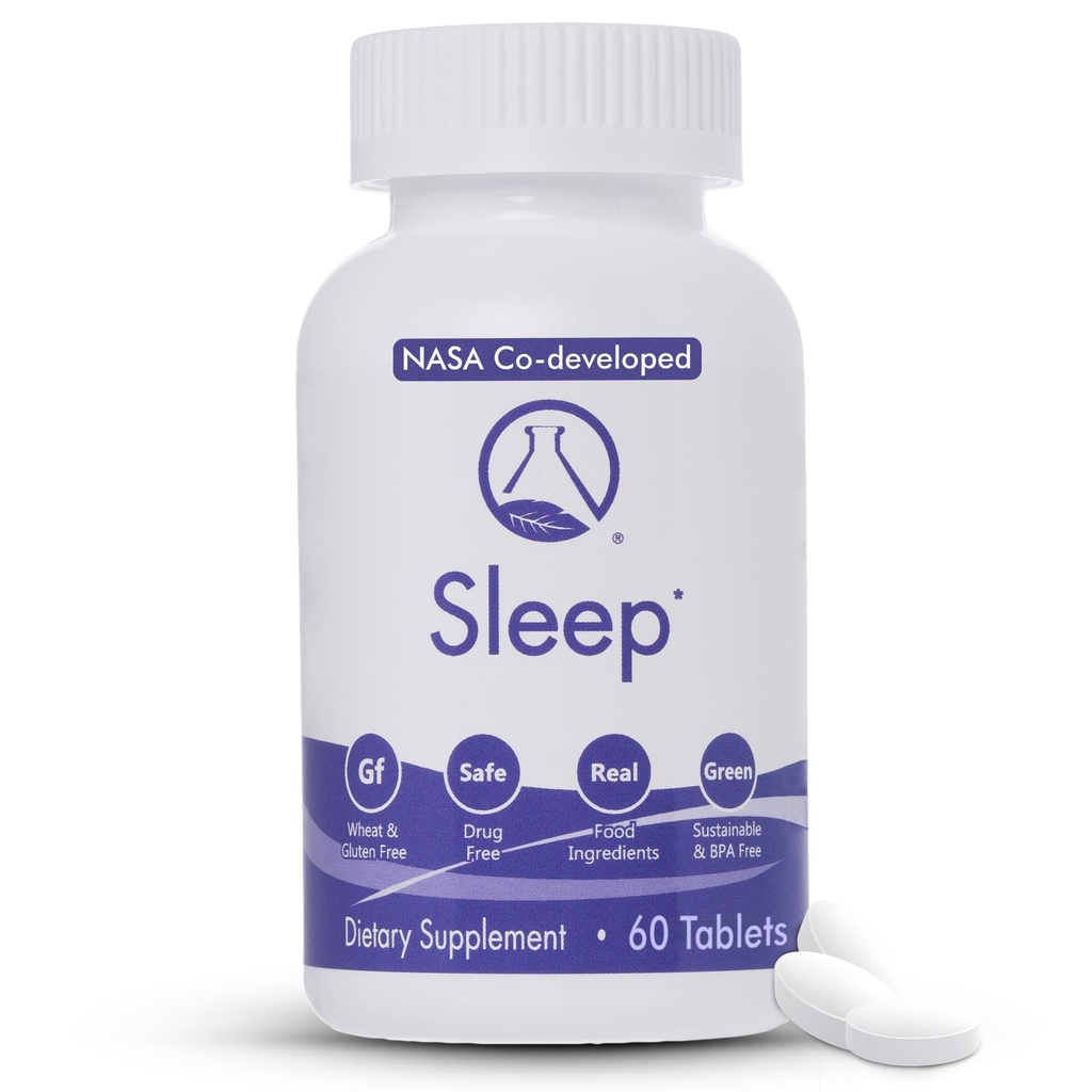 睡眠 - 60 Ct 放松和自然沉睡, 醒来 刷新 NASA 联合开发的睡眠援助 与Valerian Root, Passionflower, Magnesium, Melatonin, Soothing Herbs for over night Recover