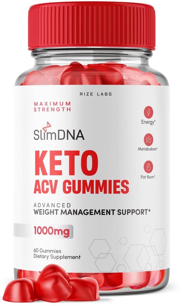 rize 实验室 - SlimDNA Keto Gummys 1000mg,高级体重损失补充,全自然 Keto Plus ACV 补充(60 Gummys)