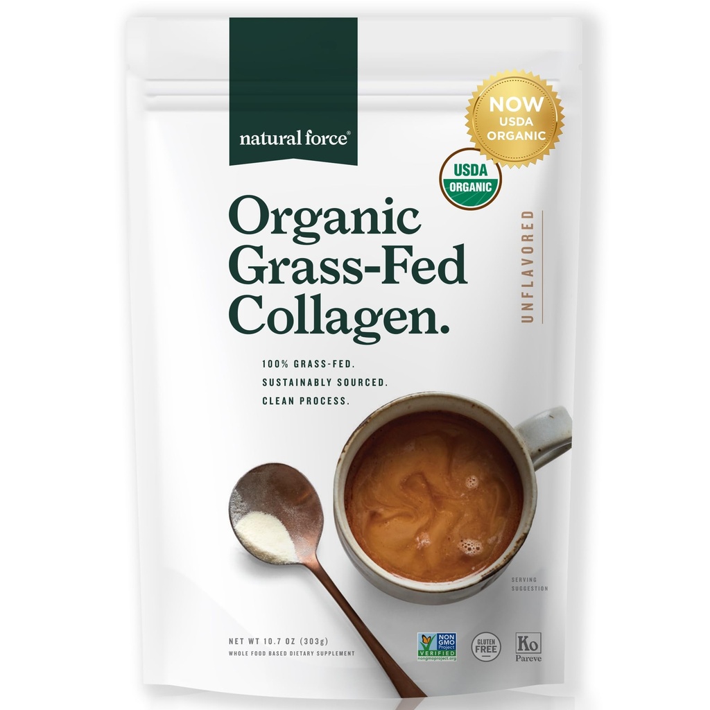 天然力 有机清洁凝胶 Peptides Powder - USDA 认证的有机与非GMO, Keto & Paleo 认证 - 具有基本氨基酸的水解I型和III型蛋白粉 – 不受欢迎, 10.7oz