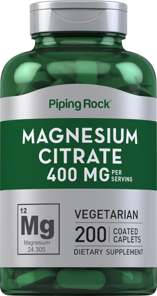 管道岩镁 分子式 | 400 mg | 200 caplets | 蔬菜,非GMO, Gluten 免费补充品