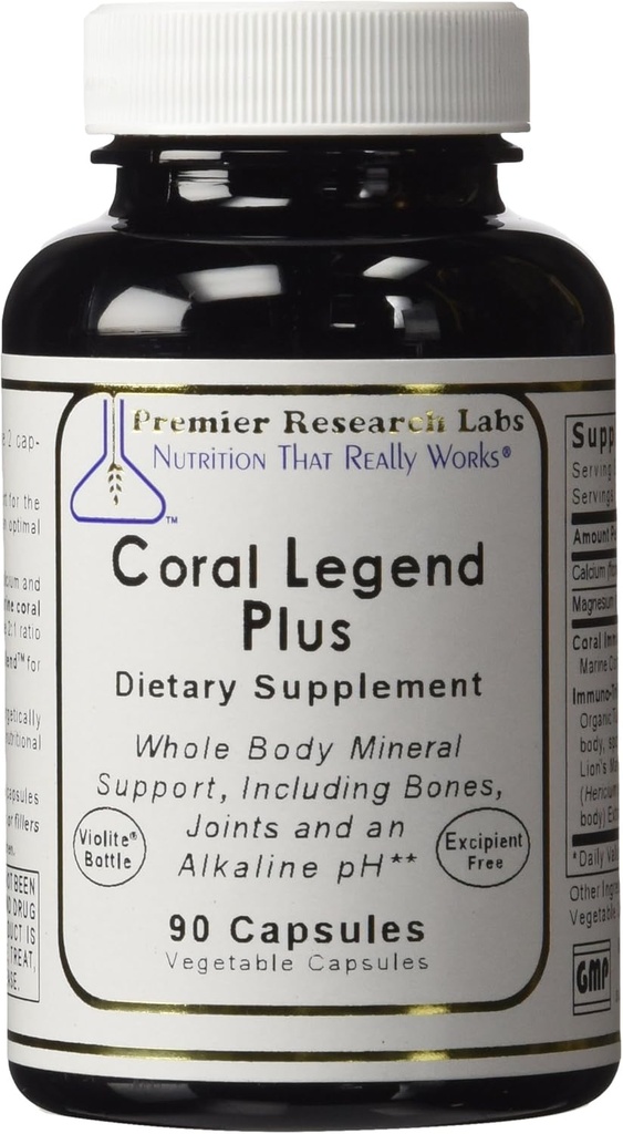 Coral Legend Plus, 90 Capsules - pH 支持全体矿物支持公式,包括骨骼、关节、牙齿和一个Alkaline pH