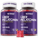 成人用Melatonin Gummys 10mg 20mg, 成人用Melatonin 10 mg / Gummy 与 Ashwagandha, Glycnit镁, GABA, L-theanine, Valerian Root & Lemon Balm, 休息支持补充, Grape Flavor, 2-Pack