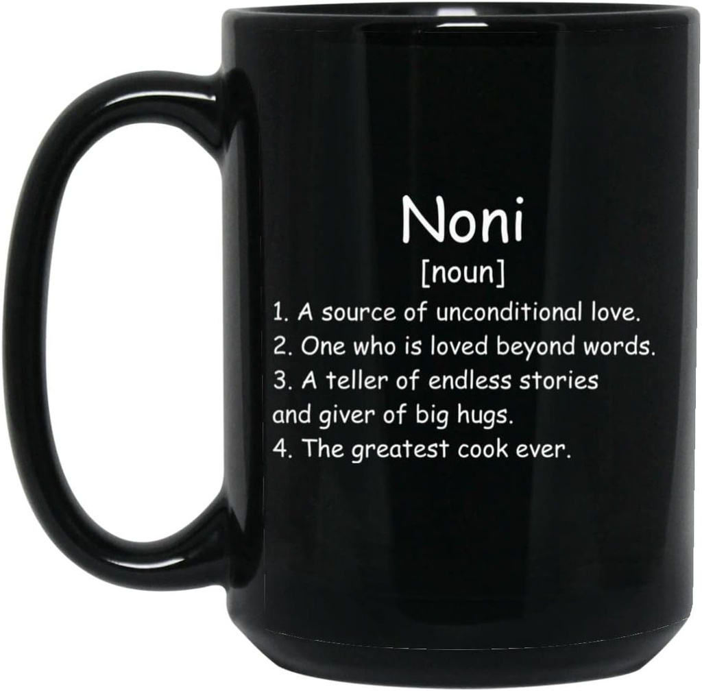 Noni Noun Coffee Mug(黑色) - NONI定义 Mug - 诺尼礼物 - 诺尼生日礼物 - 诺尼礼物 - 母亲节礼物 - 圣诞礼物 15oz