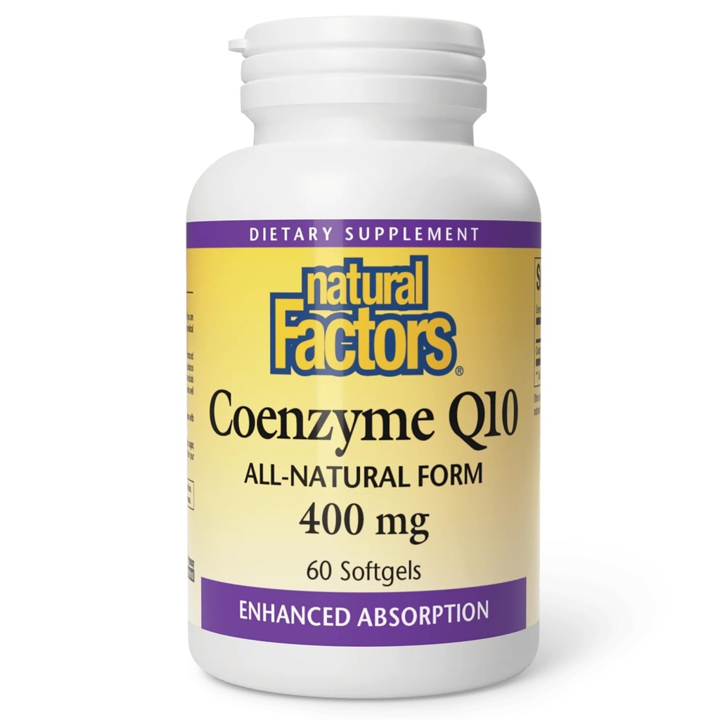 天然因子Coenzyme Q10 - 抗氧化剂支持辅助剂 细胞能量生产 - 更好的吸收辅助剂 健康心脏功能 - 400 mg, 60 Softgels (60 services)