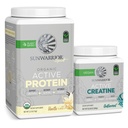 Sunwarrior Creatine Powder & Vanilla Active Organic Protein Powder Set & Save & QQ Vagen 蛋白质+无味的Creatine 单水合物(60种无味,20种香草)