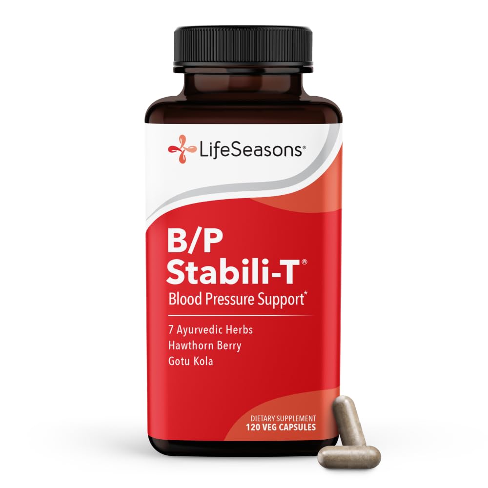 LifeSeasons B/P Stabili-T - 血压支持 - 健康心脏与循环补充 - Ashwagandha, Arjuna, Gotu Kola & Hawthorn Berry - 120 卡普尔
