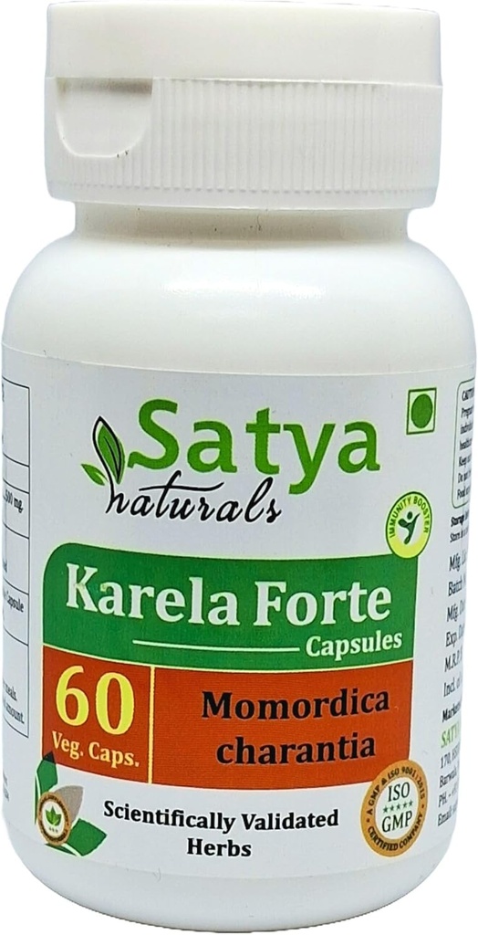 Bitter Melon Forte Capsules 500 mg. 60 Veg. Capsule QQ Karela (Momordica Charantia) 提取供男女使用的Capsules Ayurvedic 草药补充剂/修复剂 QQ 10:1 堡(1瓶60 Capsules)