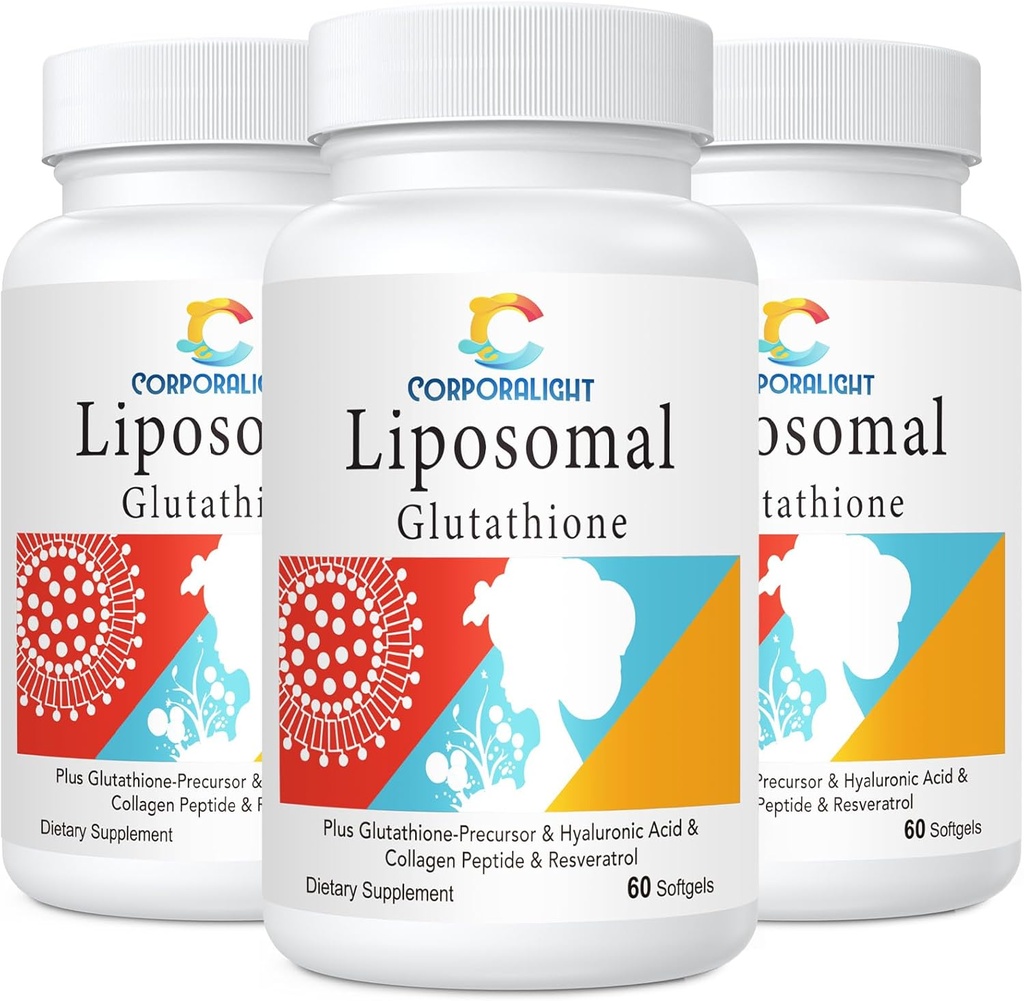 Liposomal Gluutathione 软胶,强化吸收- Liposomal 交付, 活性形式 L-Glutathione, 细胞, Imune 函数和肝脏解毒, 富含抗氧化剂配方, Gluten Free, 180 软胶