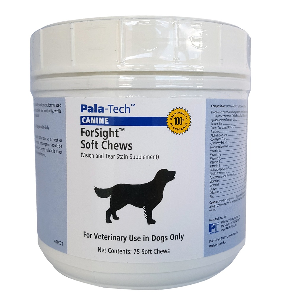 PalaTech Canine Forsight Petite Soft Chews - 泪渍 Chews for Dogs - 狗眼补充 - 支持眼部健康 - 完美的狗眼感染治疗