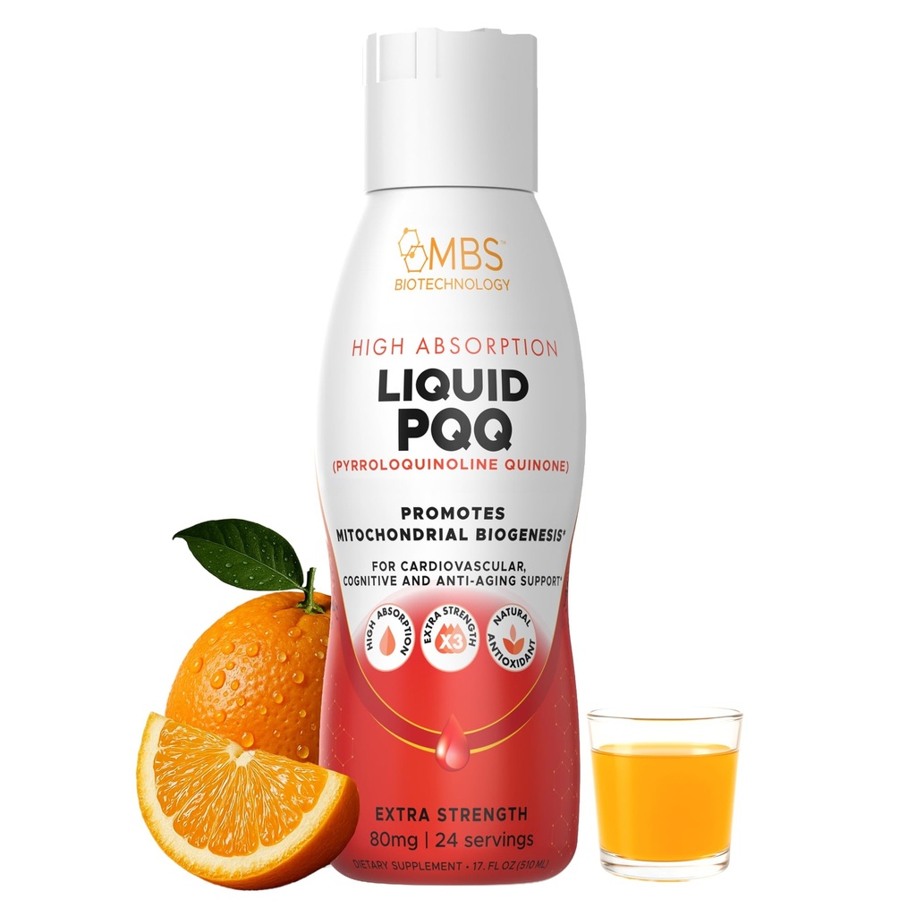 17oz 80mg Liquid PQQ 高级 高抗腐蚀性皮尔罗焦碱 Quinone 用于Mitochondria 能量和抗氧化剂. 24 服务。 支持心脏健康和认知功能。
