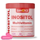 Myo & D-Chiro Inositol 多维塔明 Capsules, 2000mg Myo-Inositol & 50mg D-Chiro Inositol 40:1 混合剂 维生素B8 雌性荷尔蒙补充剂(120 Capsules)