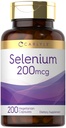 Carlyle Yeast Free Selenium 200 mcg → 200 Capsules L-Selenomethionine 基本矿物 → 蔬菜,非GMO & Gluten 免费补充品